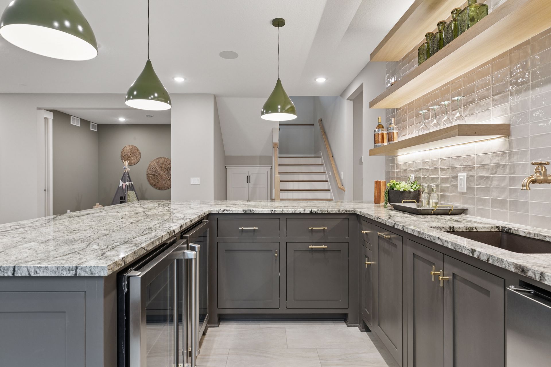 Wet bar custom cabinets